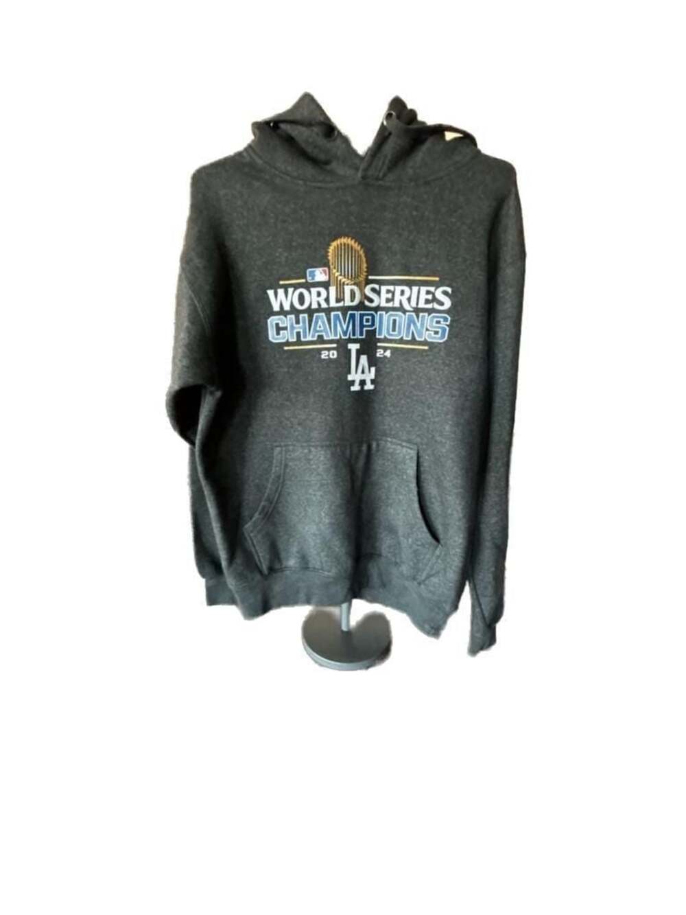 Los Angeles Dodgers 2024 World Series Champions Charcoal Pullover Hoodie